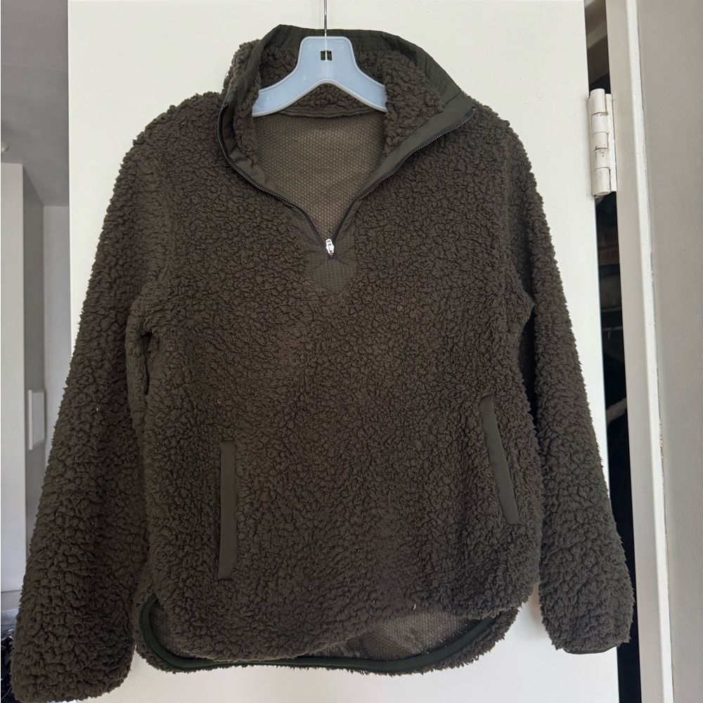 Cozy Green Sherpa Pullover